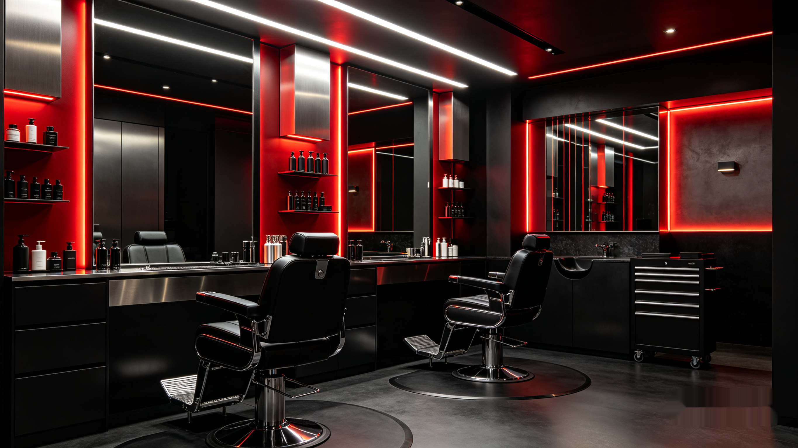 Interior da barbearia